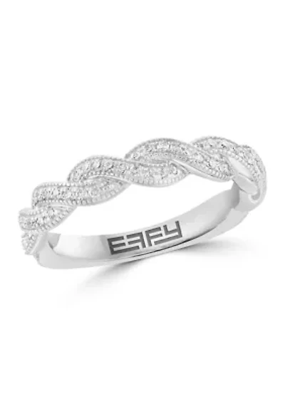 14K White Gold 1/3 ct. t.w. Diamond Twist Band 