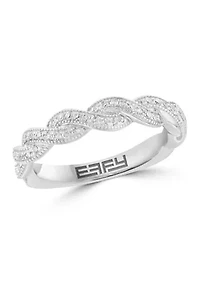 14K White Gold 1/3 ct. t.w. Diamond Twist Band 