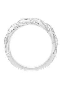 14K White Gold 1/3 ct. t.w. Diamond Twist Band 