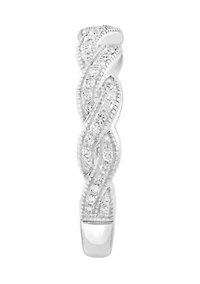 14K White Gold 1/3 ct. t.w. Diamond Twist Band 