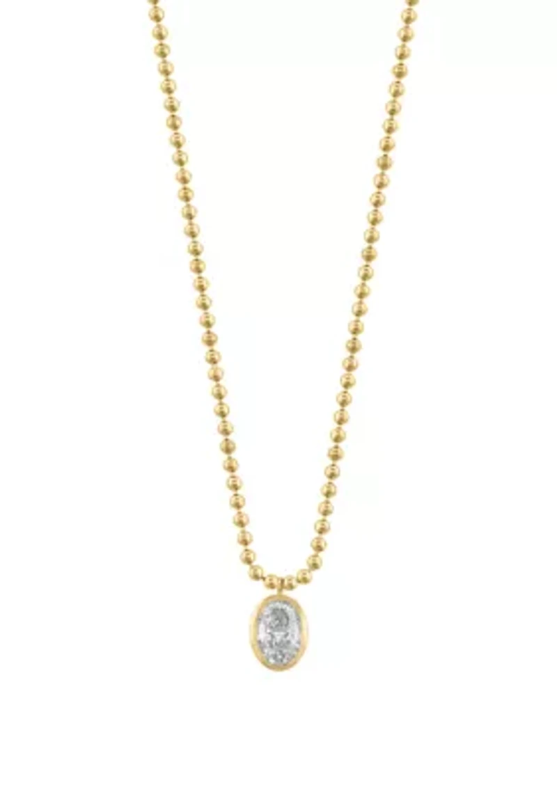 Lab Grown Diamond Necklace in 14K Yellow Gold