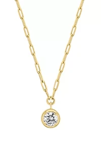 1 ct. t.w. Lab Grown Diamond Round Pendant Necklace in 14K Yellow Gold