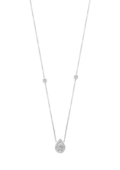 14K White Gold Lab Diamond Necklace
