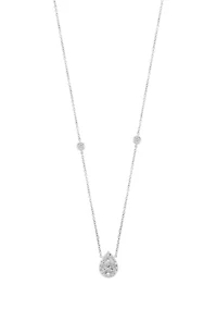 14K White Gold Lab Diamond Necklace