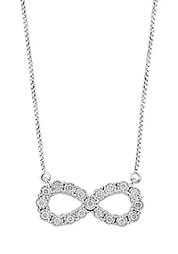 1/4 ct. t.w. Diamond Miracle Set Infinity Necklace in Sterling Silver