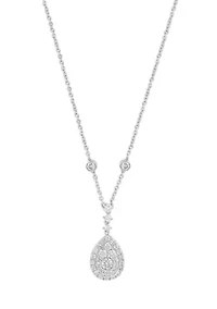 14K White Gold Diamond Necklace