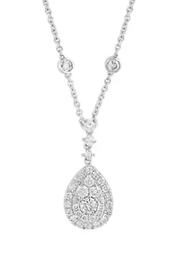 14K White Gold Diamond Necklace