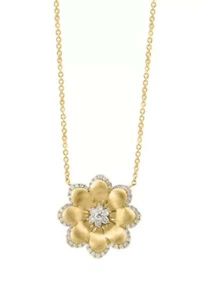 5/8 ct. t.w. Diamond Flower Necklace in 14K Yellow Gold