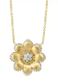 5/8 ct. t.w. Diamond Flower Necklace in 14K Yellow Gold