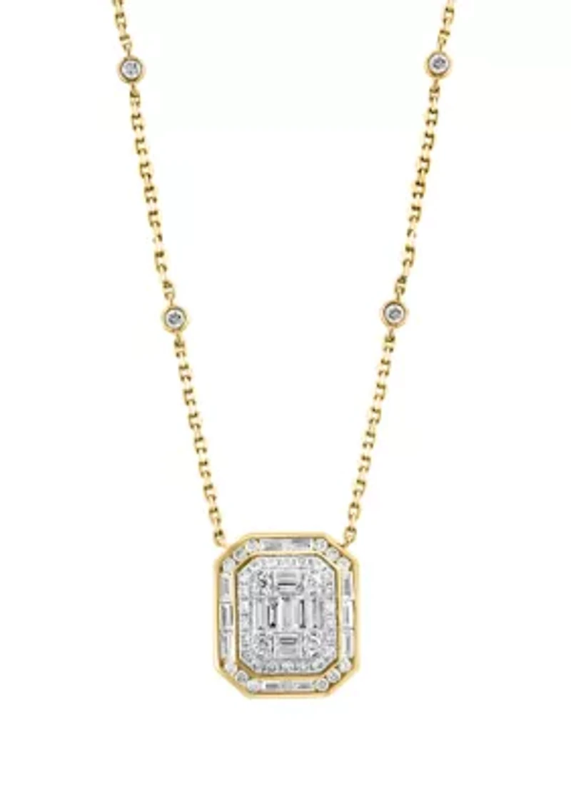 14K Yellow Gold Diamond Necklace