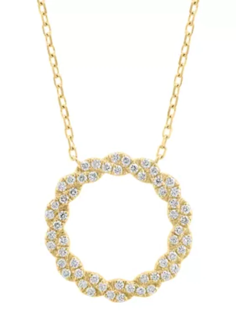 14K Yellow Gold Diamond Necklace 