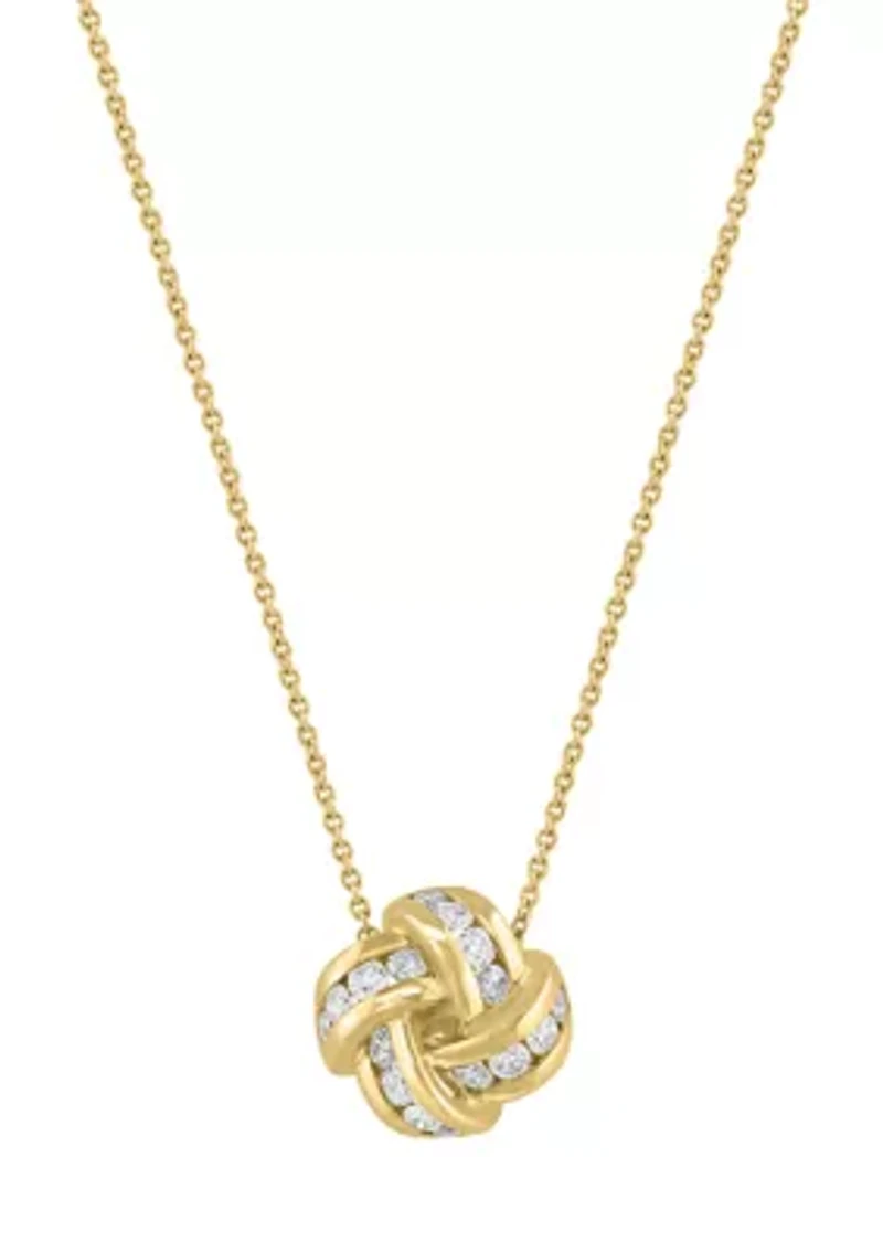 14K Yellow Gold Diamond Necklace