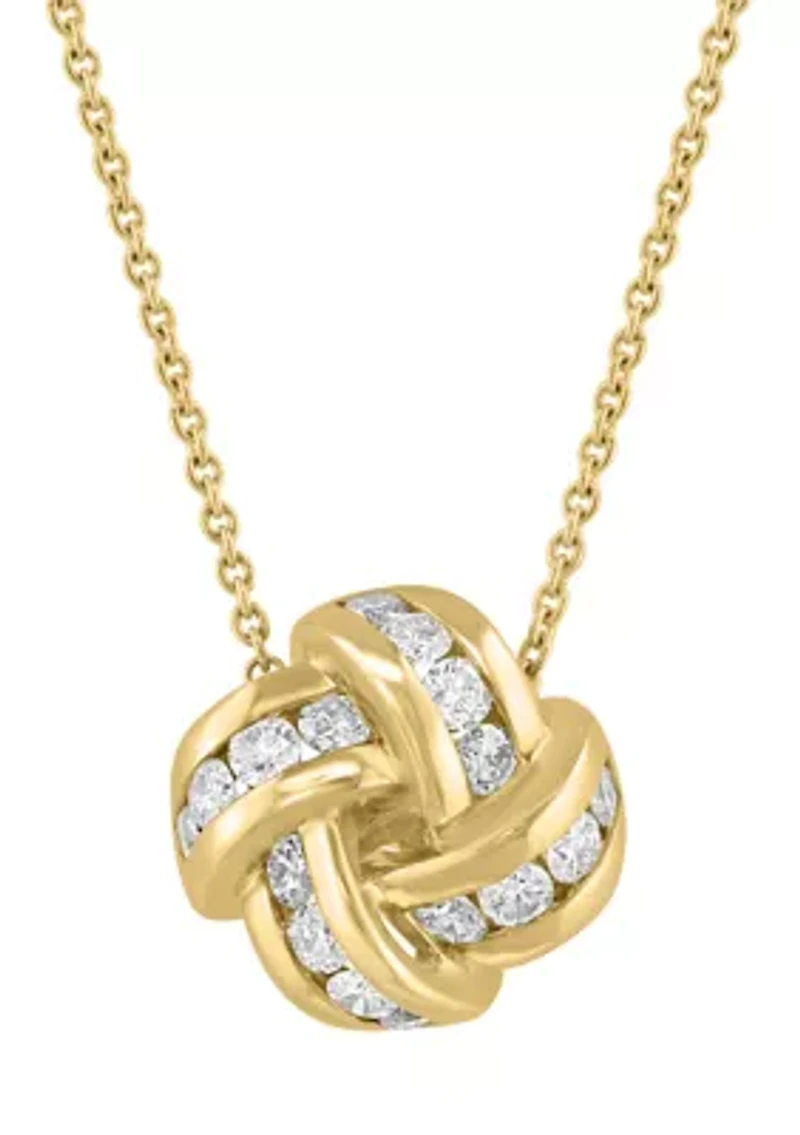 14K Yellow Gold Diamond Necklace