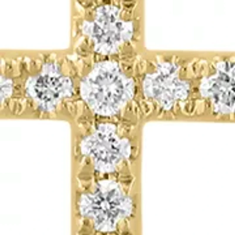 Diamond Cross Pendant Necklace in 14K Yellow Gold