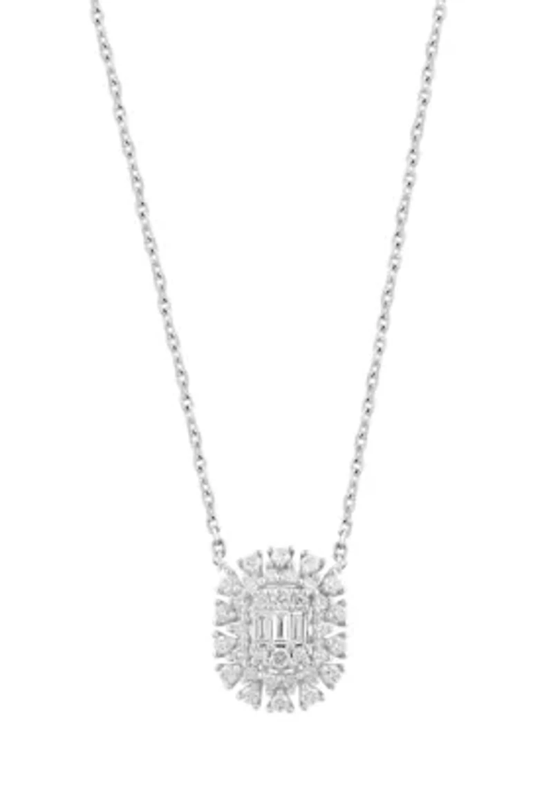 Diamond Pendant Necklace in 14K White Gold