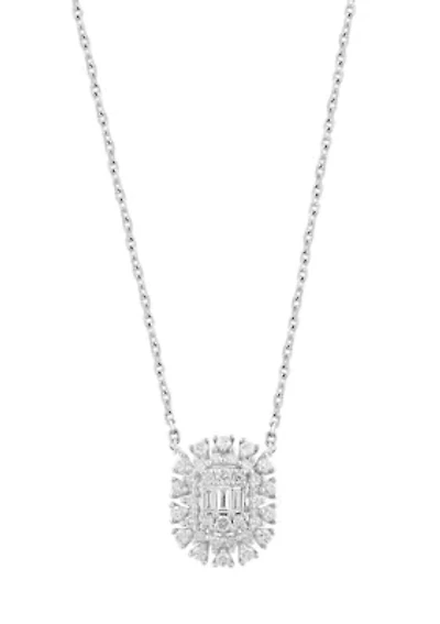 Diamond Pendant Necklace in 14K White Gold