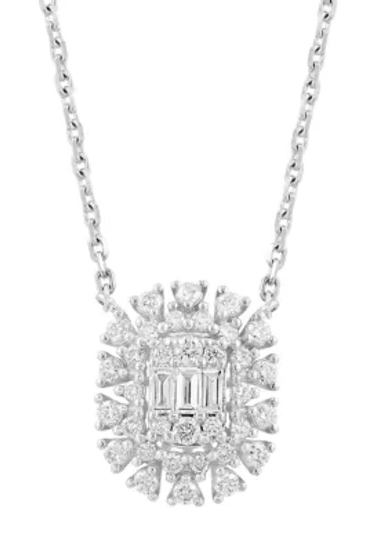 Diamond Pendant Necklace in 14K White Gold