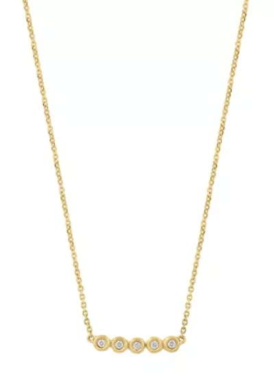14K Gold Over Sterling Silver Diamond Necklace