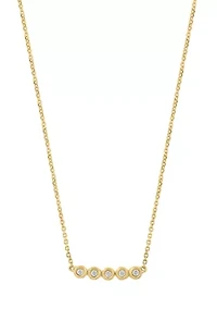 14K Gold Over Sterling Silver Diamond Necklace