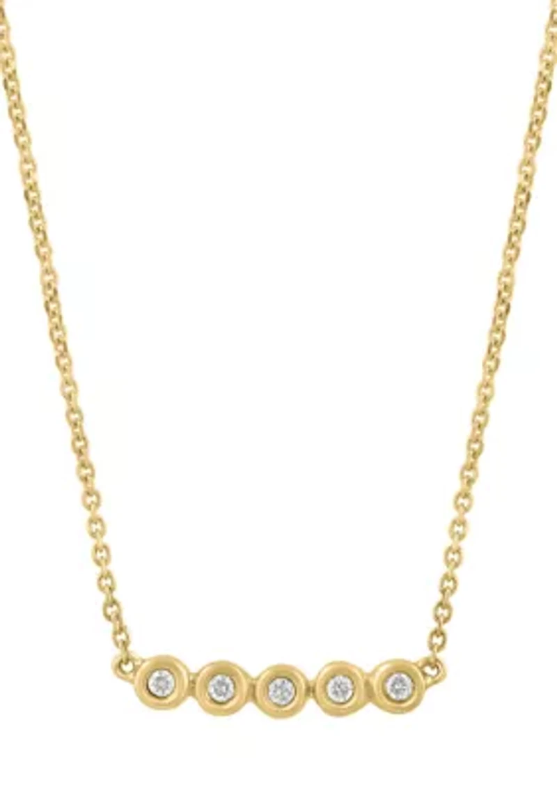 14K Gold Over Sterling Silver Diamond Necklace