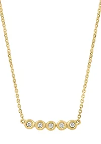 14K Gold Over Sterling Silver Diamond Necklace