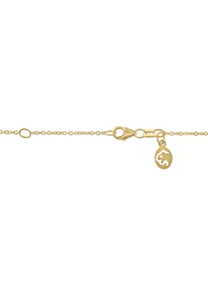 14K Gold Over Sterling Silver Diamond Necklace