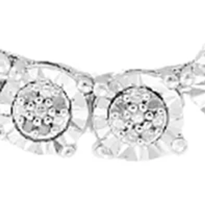 3/8 ct. t.w. Diamond Illusion Tennis Necklace in Sterling Silver