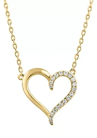 14K Gold Over Silver Diamond Necklace