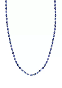 1/5 ct. t.w. Diamond, 12.11 ct. t.w. Tanzanite Necklace in Sterling Silver