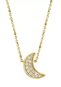 14K Gold Over Silver Diamond Necklace