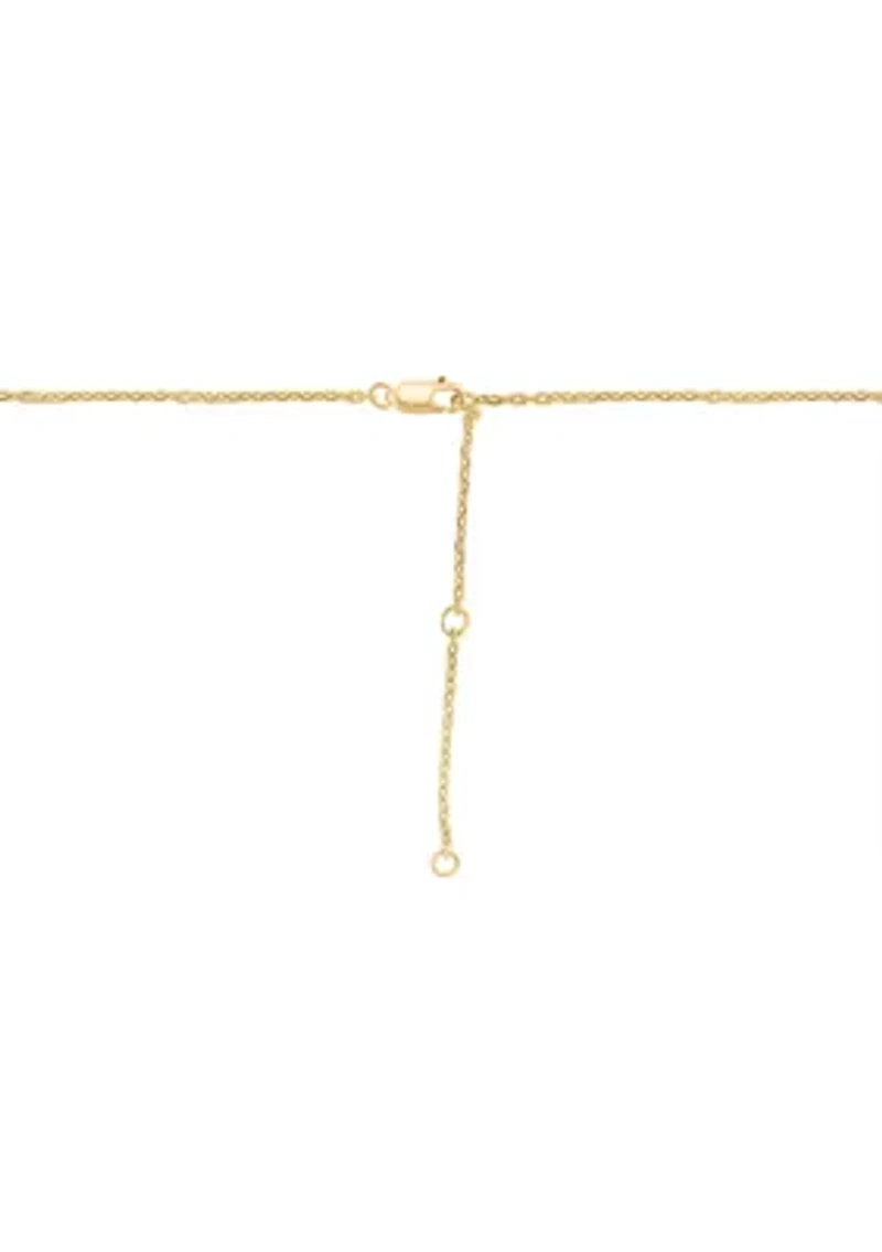 Diamond Miracle Set Station Necklace in Gold Plated Sterling Silver