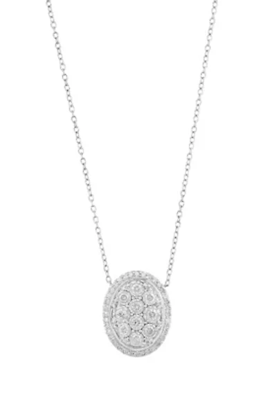 5/8 ct. t.w. Cluster Diamond Necklace in Sterling Silver