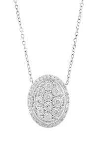 5/8 ct. t.w. Cluster Diamond Necklace in Sterling Silver