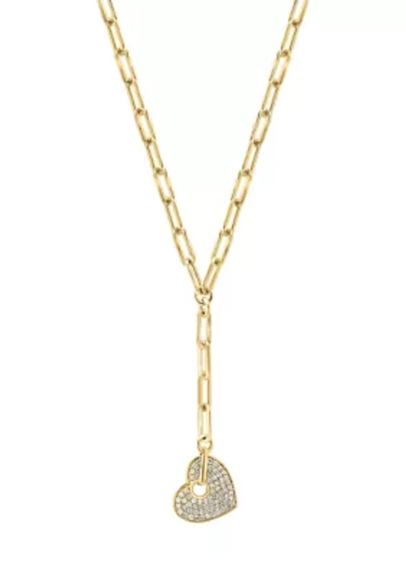 Gold Over Silver Diamond Necklace