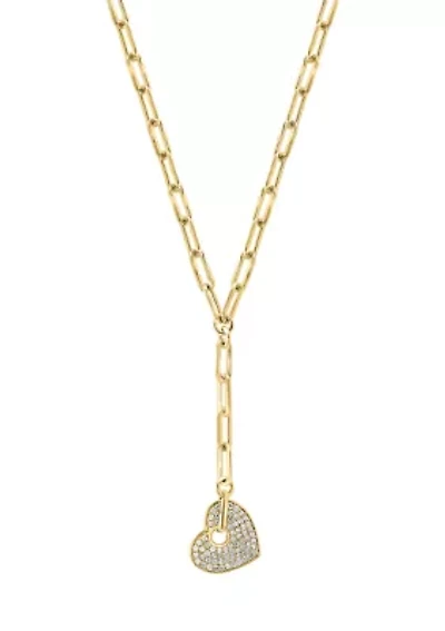 Gold Over Silver Diamond Necklace