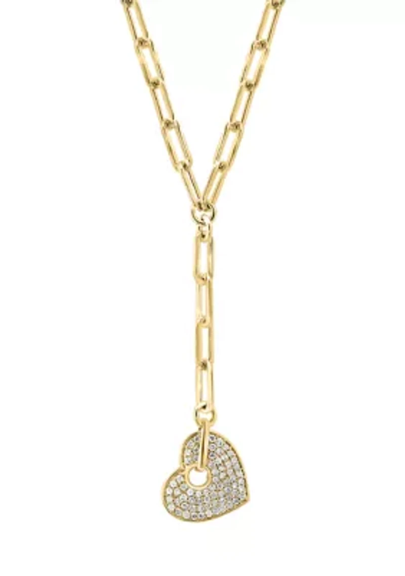 Gold Over Silver Diamond Necklace