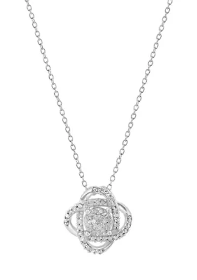 Sterling Silver Diamond Necklace 