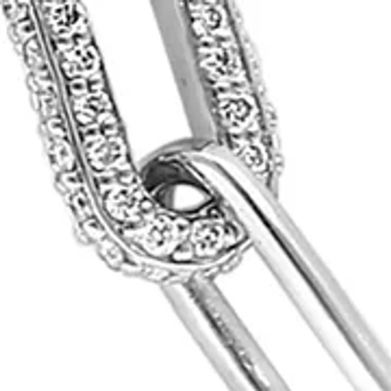 1.09 ct. t.w. Diamond Paperclip Necklace in Sterling Silver