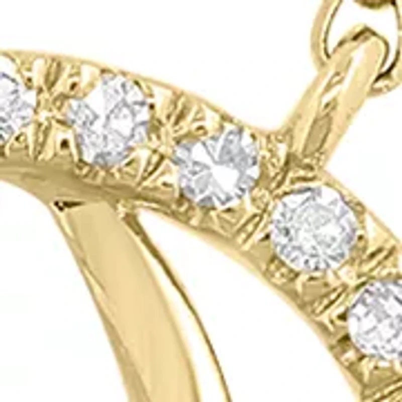 Diamond Necklace in 14K Gold Plated Sterling Silver