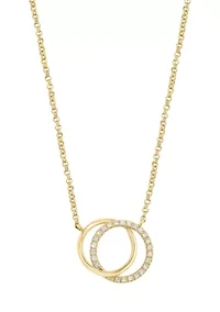 Diamond Necklace in 14K Gold Plated Sterling Silver