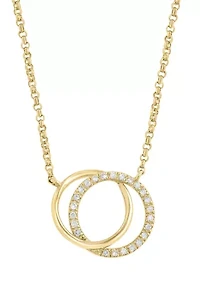 Diamond Necklace in 14K Gold Plated Sterling Silver