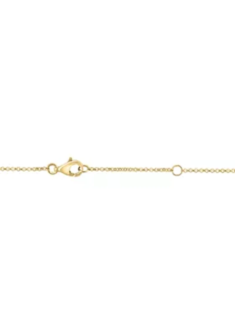 Diamond Necklace in 14K Gold Plated Sterling Silver