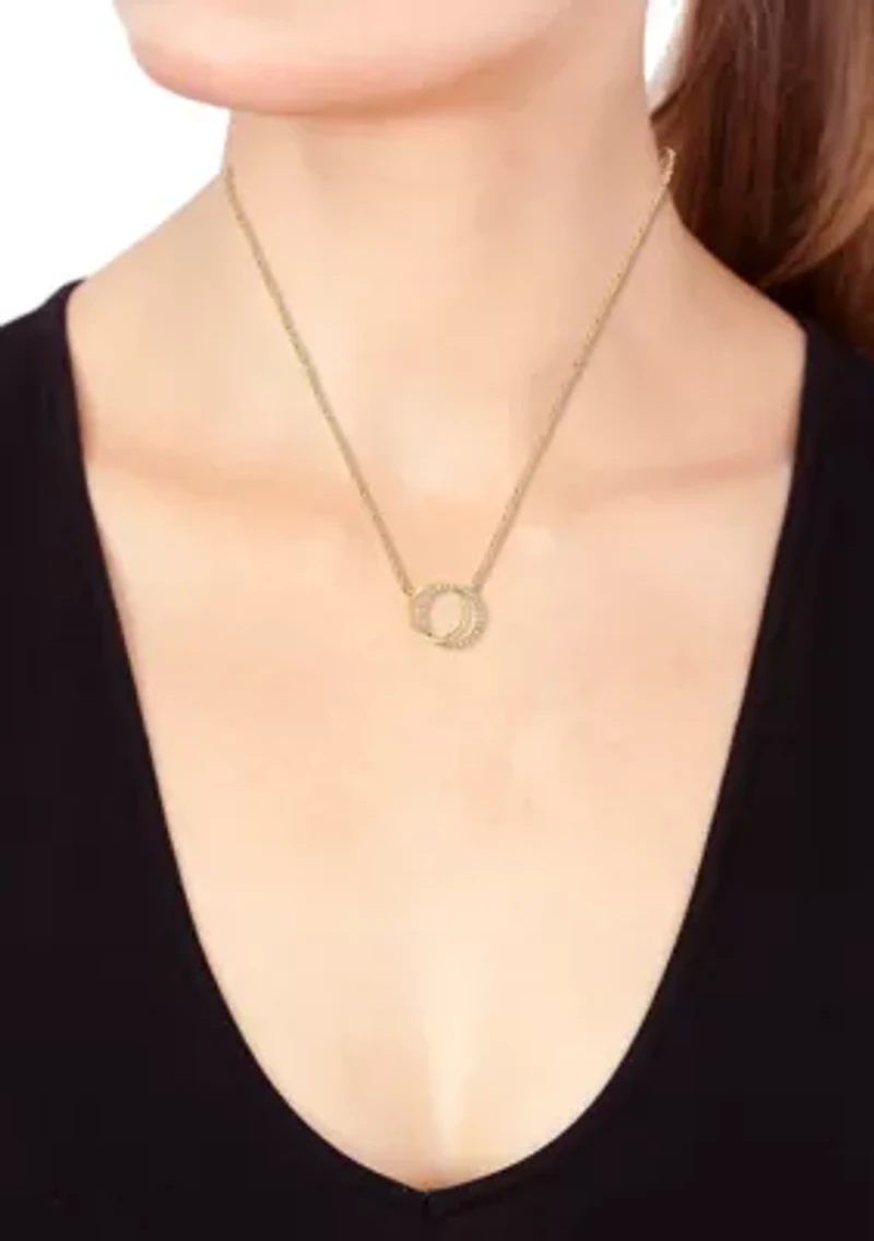 Diamond Necklace in 14K Gold Plated Sterling Silver