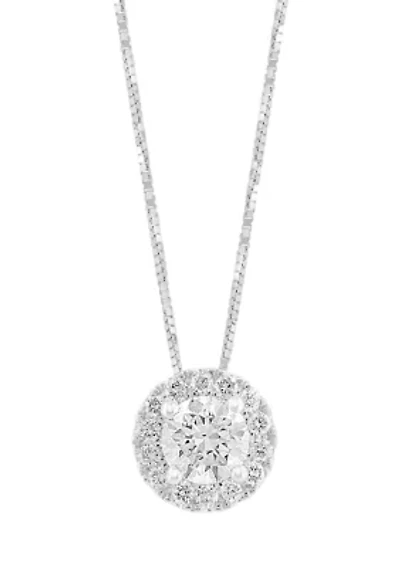  14K White Gold Lab Grown Diamond Pendant (With 1/2 ct. t.w. Center Size)
