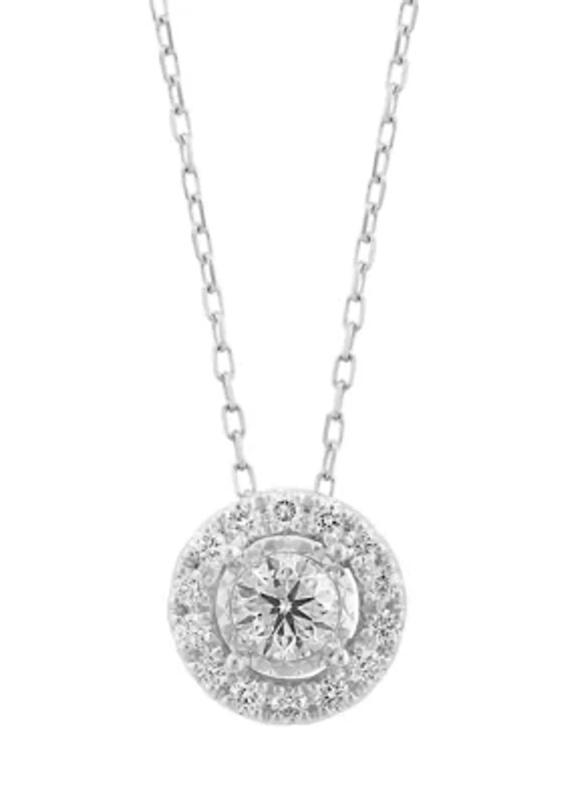 14K White Gold Lab Grown Diamond Pendant