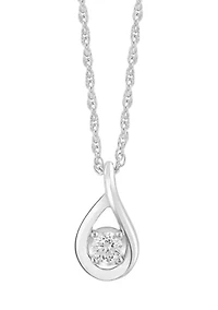  Sterling Silver Lab Grown Diamond Pendant Necklace