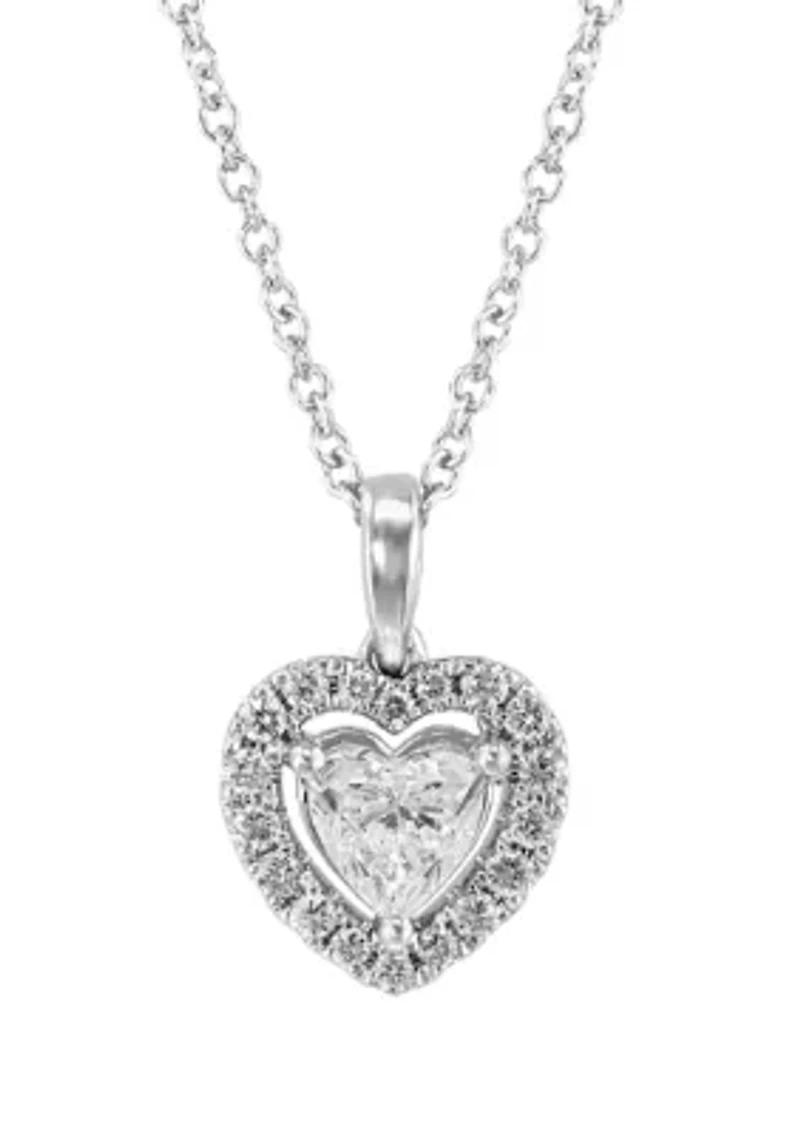 5/8 ct. t.w. Lab Created Diamond Heart Shaped Pendant Necklace