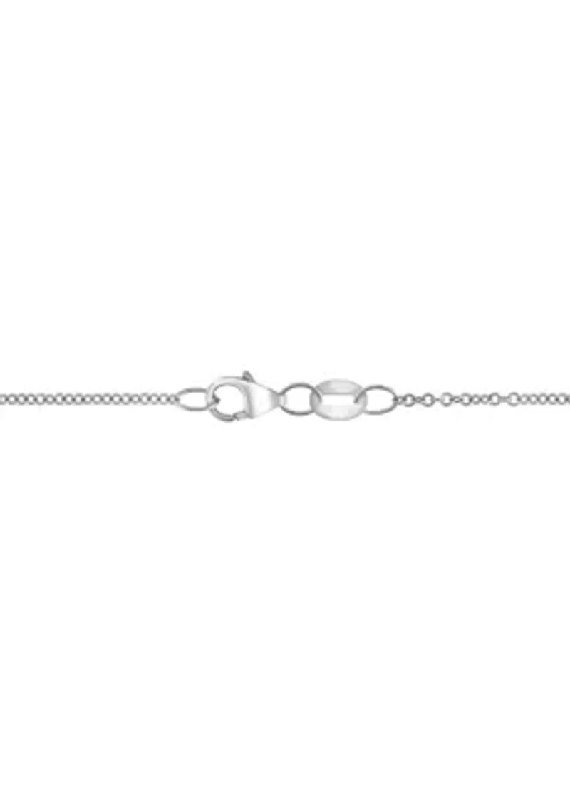 1.41 ct. t.w. Lab Created Diamond, 7.6 ct. t.w. Lab Created Sapphire Pendant Necklace in 14K White Gold