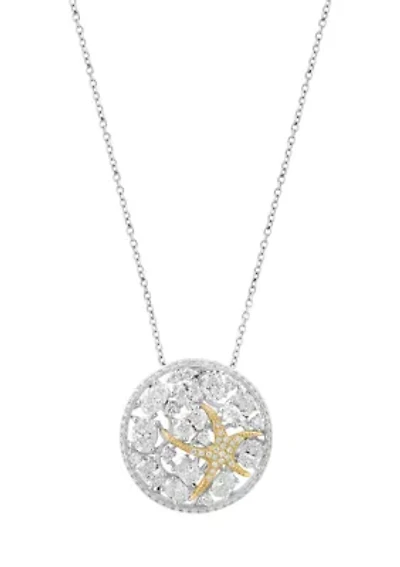 14K White Gold and Yellow Gold Lab Grown Diamond Pendant 