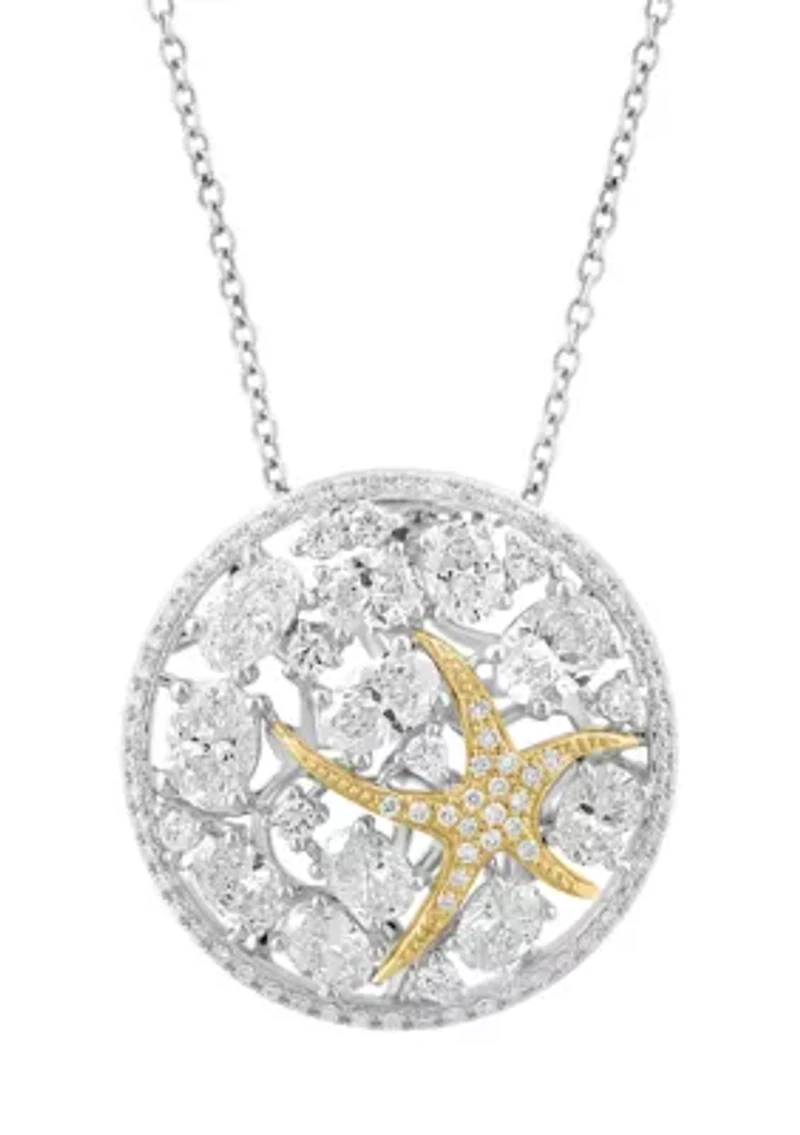  14K White Gold and Yellow Gold Lab Grown Diamond Pendant 